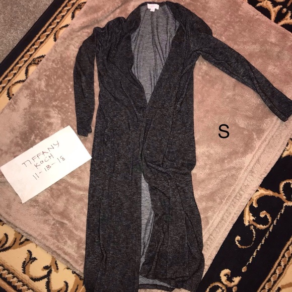 NWOT S black grey duster cardigan (lularoe Sarah) - Picture 1 of 2